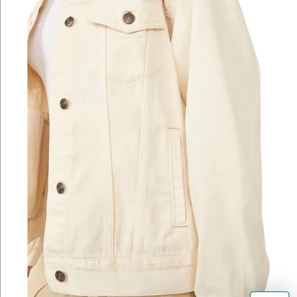 NWT FREE PEOPLE We the Free Jolene Cotton Denim Trucker Jacket - Picture 5 of 5